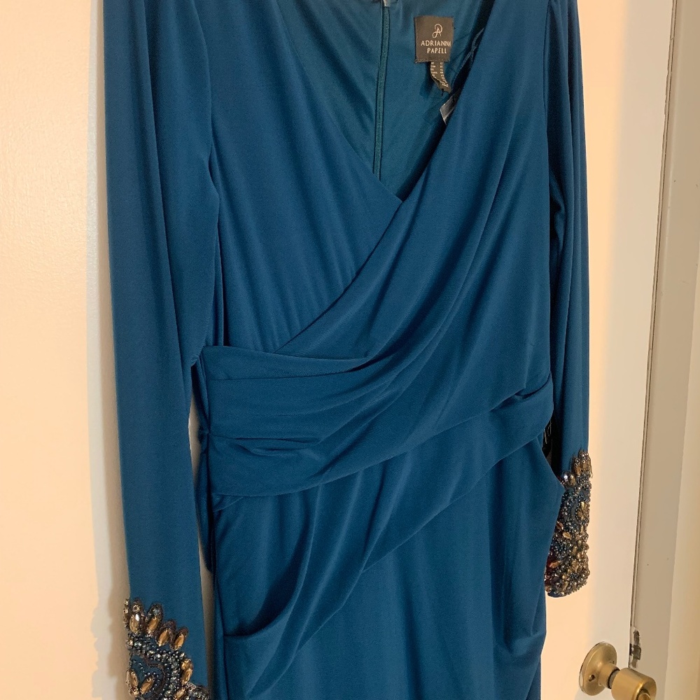 Bejeweled blue dress Adrianna Papell